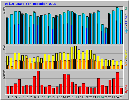 Daily usage for December 2021