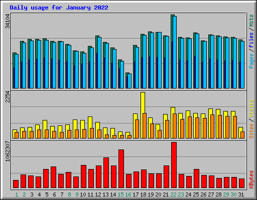 Daily usage for January 2022