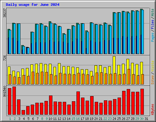 Daily usage for June 2024