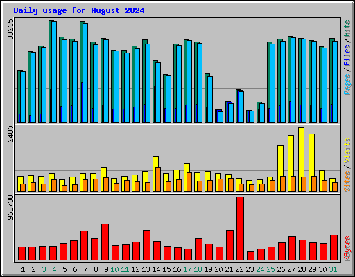 Daily usage for August 2024