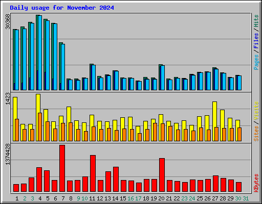 Daily usage for November 2024