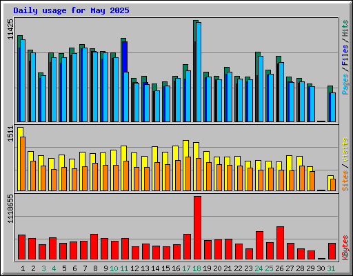 Daily usage for May 2025