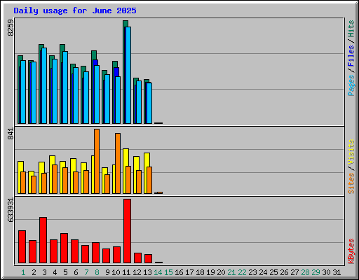 Daily usage for June 2025