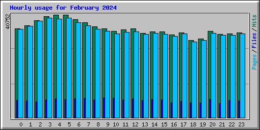 Hourly usage for February 2024